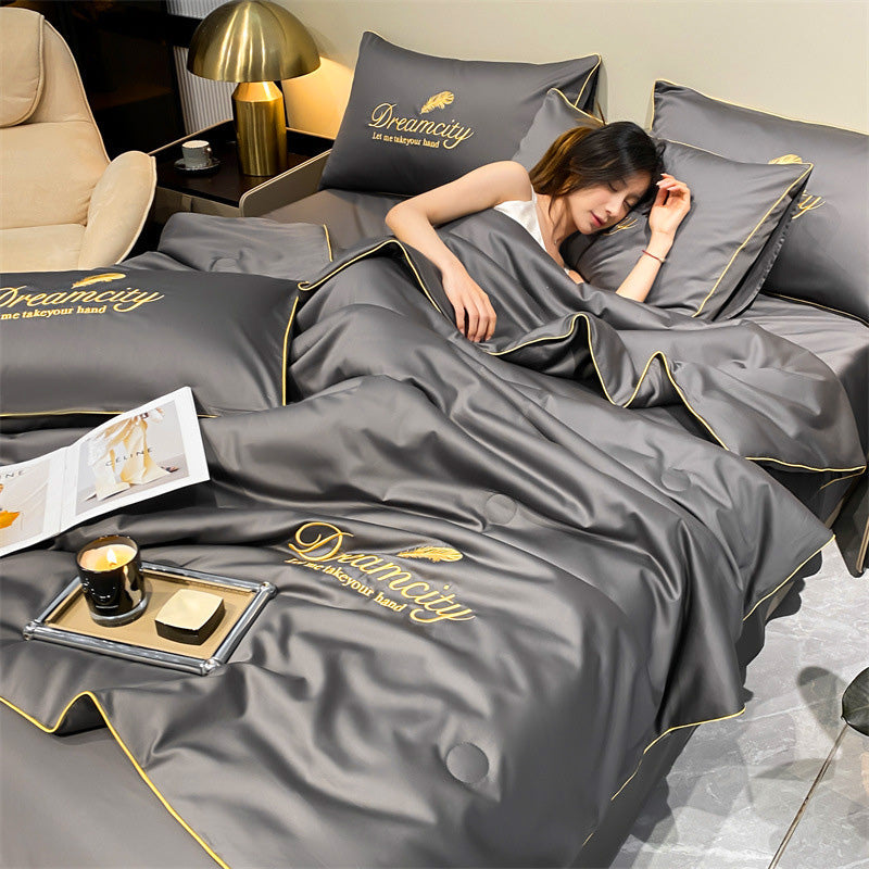 [Compre 1 Leve 2] Conjunto de Cama de Seda Gelada Para o Verão
