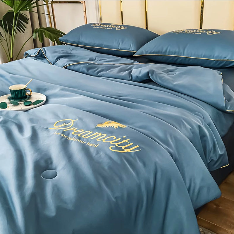 [Compre 1 Leve 2] Conjunto de Cama de Seda Gelada Para o Verão