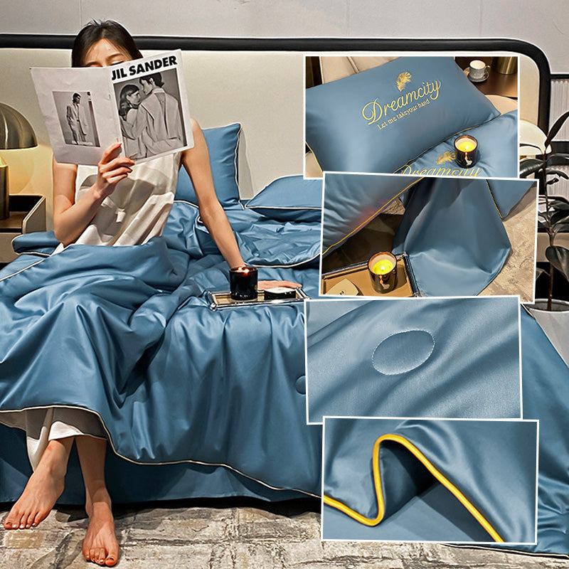 [Compre 1 Leve 2] Conjunto de Cama de Seda Gelada Para o Verão