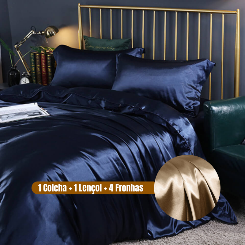 Conjunto Colcha de Seda Gelada Luxurious (6 Peças)