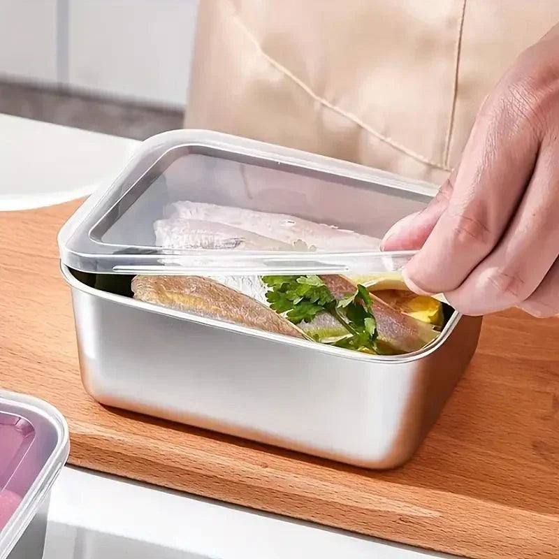 Kit 7 Marmitas de Aço Inox com Tampa Seladora