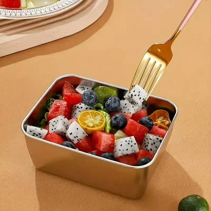 Kit 7 Marmitas de Aço Inox com Tampa Seladora