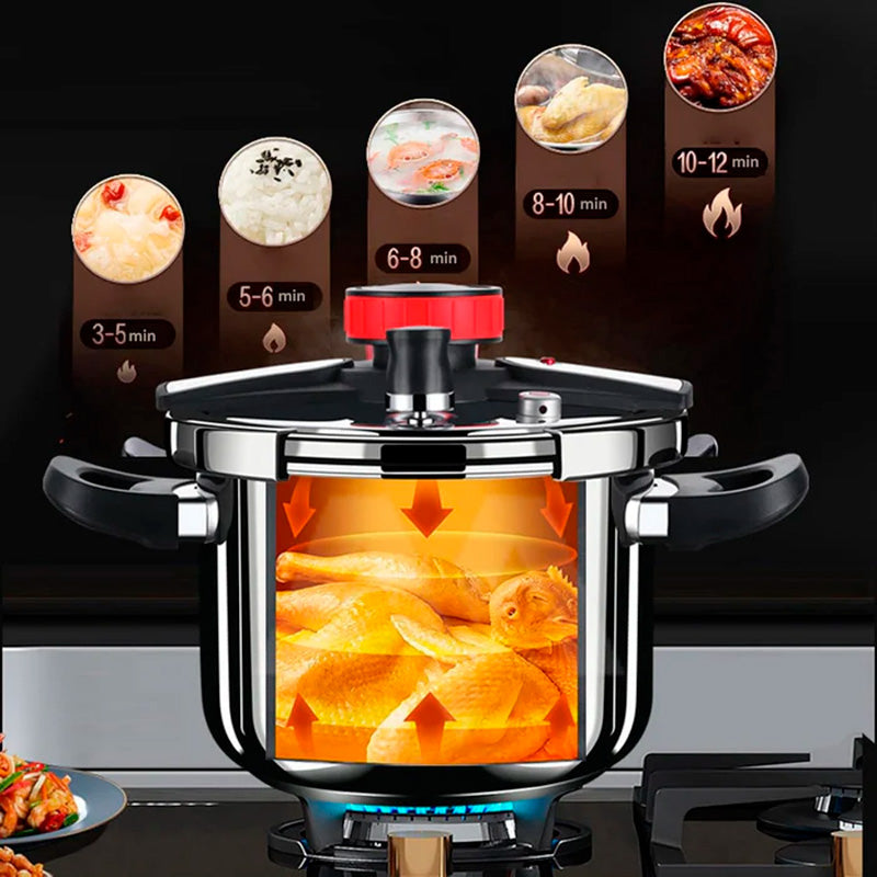 [Leve 2 Pague 1] Panela de Pressão TurboChef Aço Inoxidável - À Prova De Explosões + BRINDE: Kit Utensílios