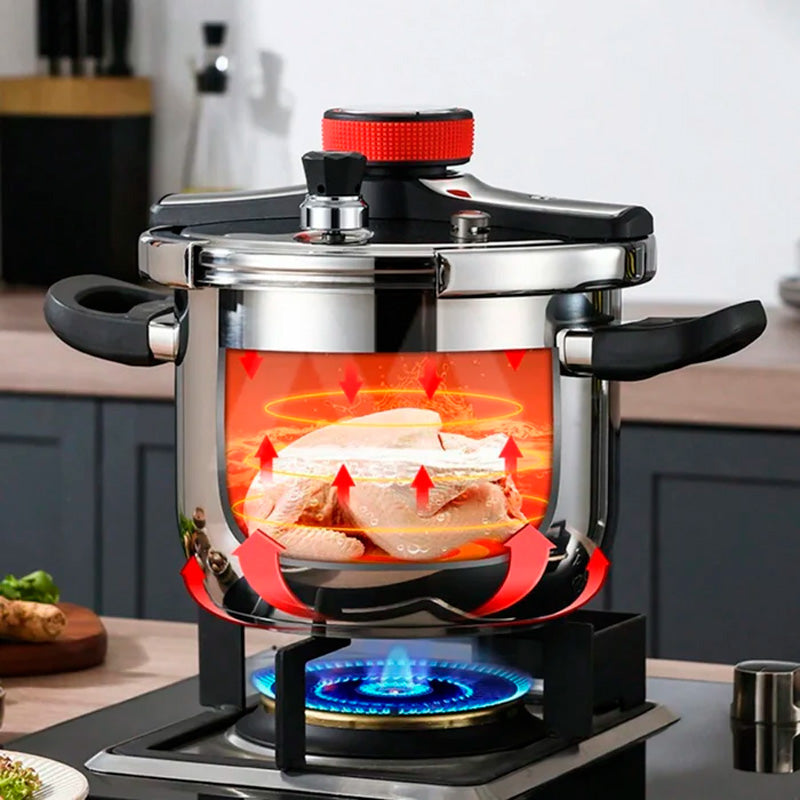 [Leve 2 Pague 1] Panela de Pressão TurboChef Aço Inoxidável - À Prova De Explosões + BRINDE: Kit Utensílios