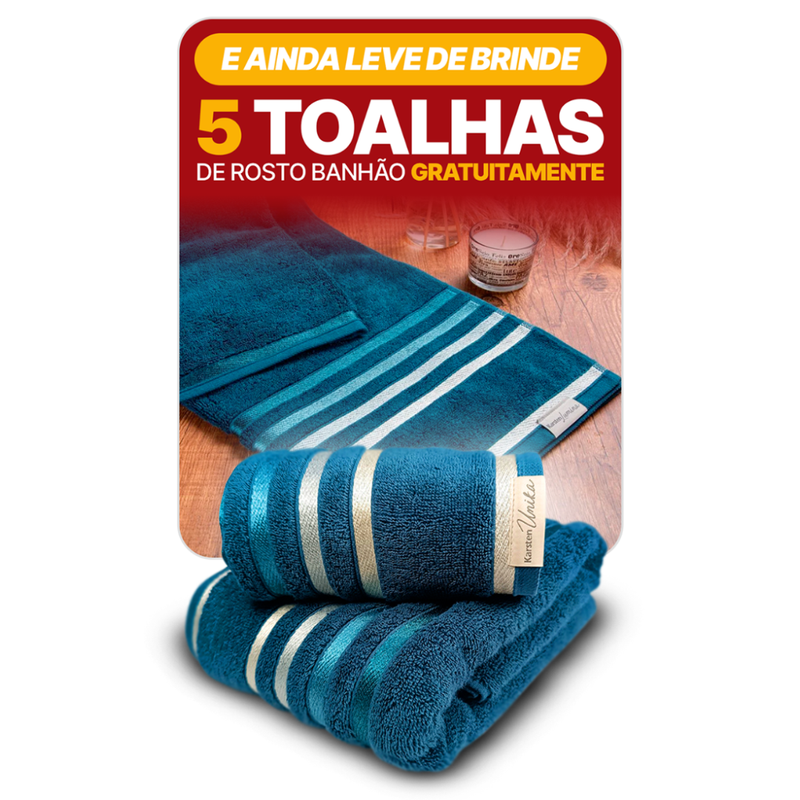 Kit com 15 Toalhas Banhão de Alta Maciez e Absorção + 5 Toalhas de Rosto de Brinde