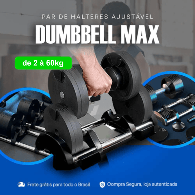 Par de Halteres Ajustável - Dumbbell Max™ [2 Halters Inclusos]
