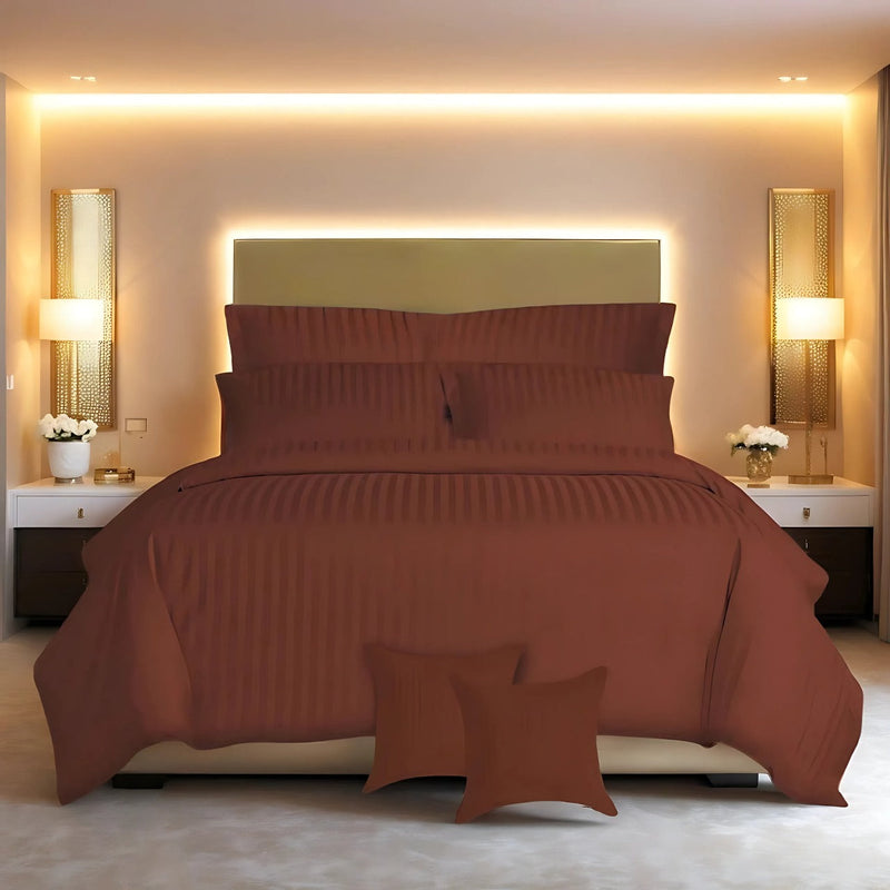Conjunto de Cama de Seda Gelada Maroon