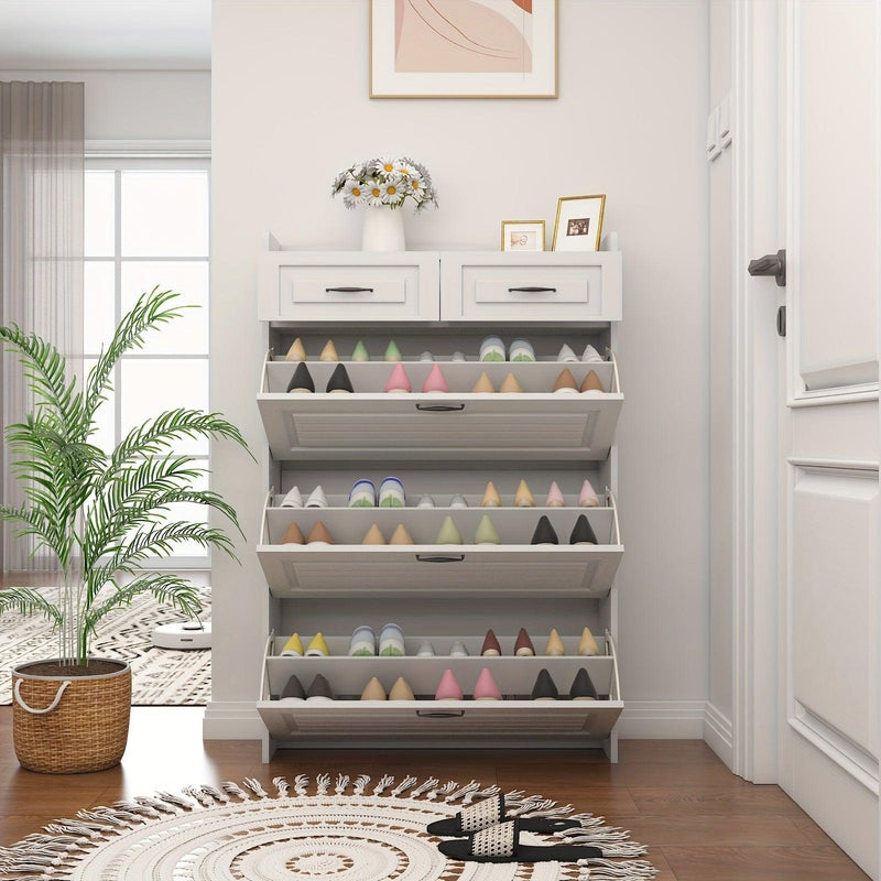 Armário de Sapatos com 3 Portas e 2 Gavetas + Brinde