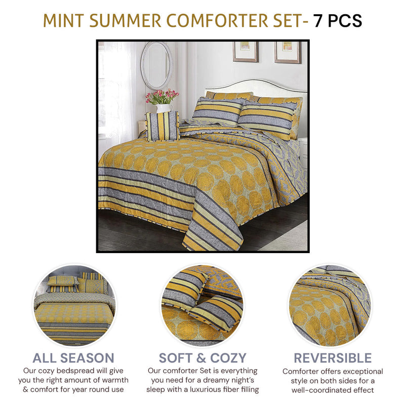 mint summer comforter set- 7 pcs