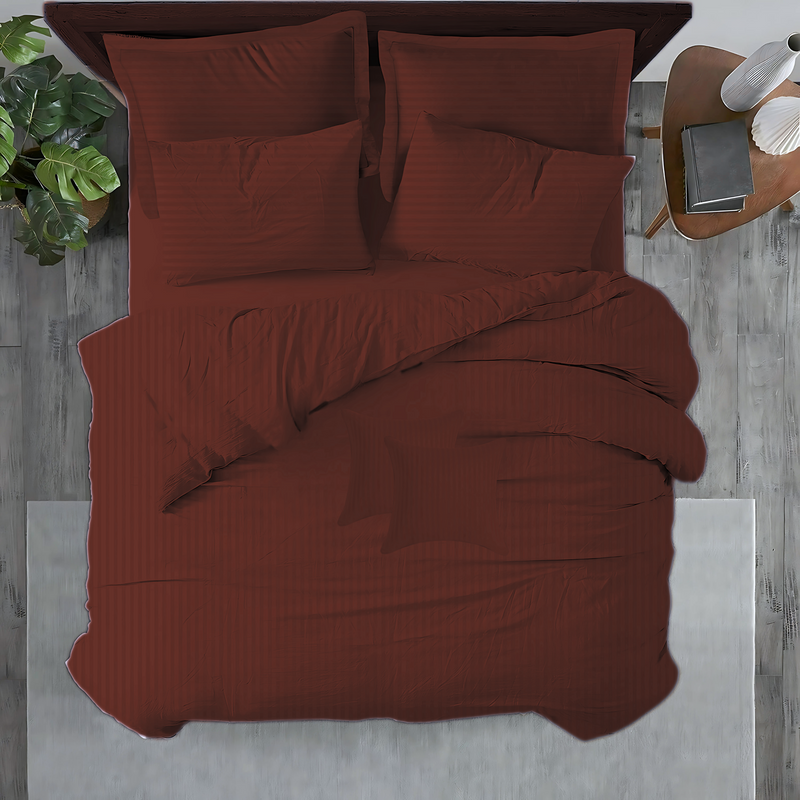 Conjunto de Cama de Seda Gelada Maroon